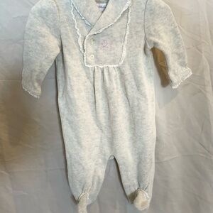 Vintage Ralph Lauren White Footed One Piece with Long Sleeves